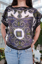 Load image into Gallery viewer, Women's Elektra Vintage blouse featuring a vintage 2000s paisley scarf print in a boho ornate pattern.
