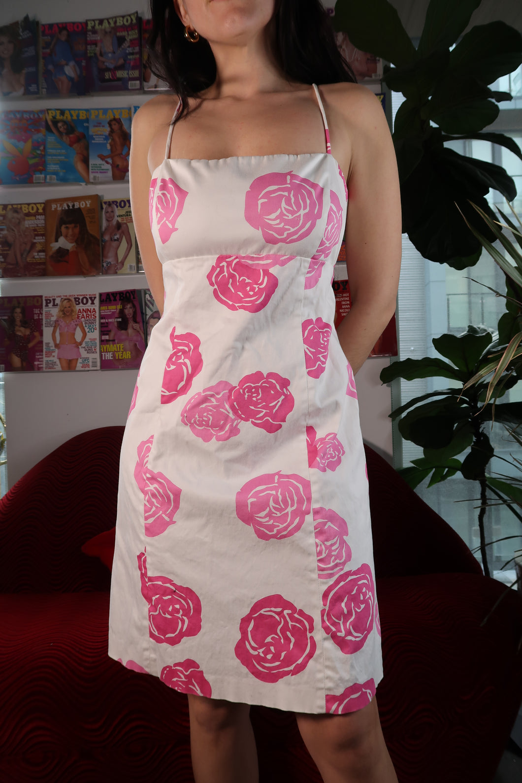 Vintage Pink Rose Dress