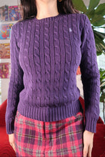 Load image into Gallery viewer, Vintage 2000s Purple Cable Knit Sweater by Ralph Lauren
