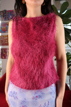 Load image into Gallery viewer, Vintage 2000s Fuzzy Hot Pink Boat Neck Tank
