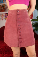 Load image into Gallery viewer, Vintage 1990s Express Mauve Suede Button-Down Skirt
