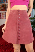 Load image into Gallery viewer, Vintage 1990s Express Mauve Suede Button-Down Skirt
