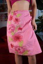 Load image into Gallery viewer, Vintage 2000s Pink Flower Midi Skirt
