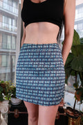 Blue Print A Line Mini Skirt - Elektra Vintage