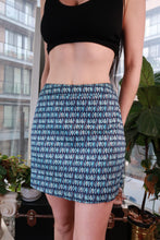 Load image into Gallery viewer, Blue Print A Line Mini Skirt - Elektra Vintage
