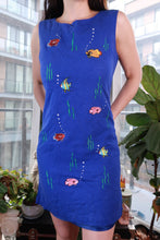 Load image into Gallery viewer, Aquatic Fish Embroidered Dress - Elektra Vintage

