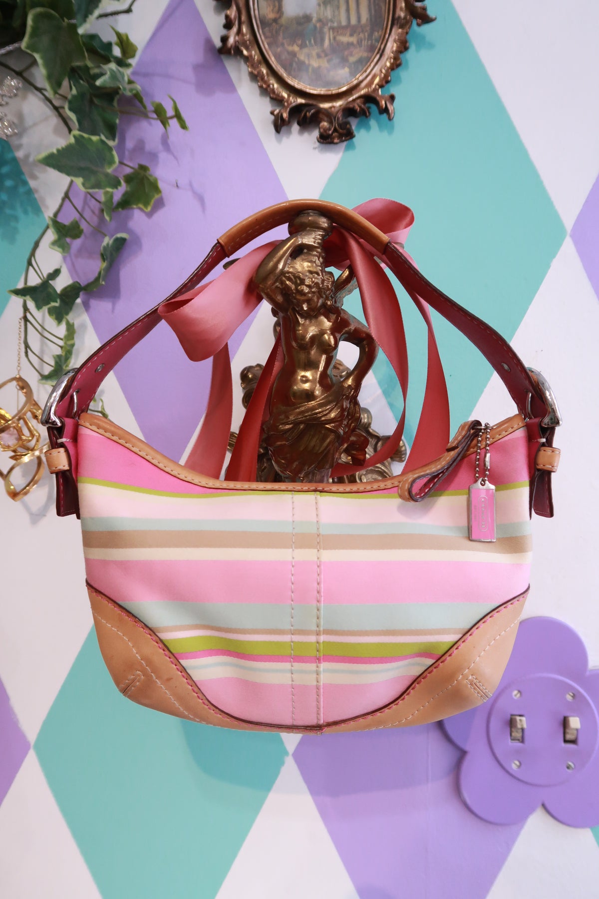 Vintage 2000s Coach Soho Hampton Striped Shoulder Bag – Style 1884 - Elektra Vintage