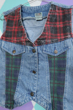 Load image into Gallery viewer, Vintage Gitano Denim &amp; Plaid Vest
