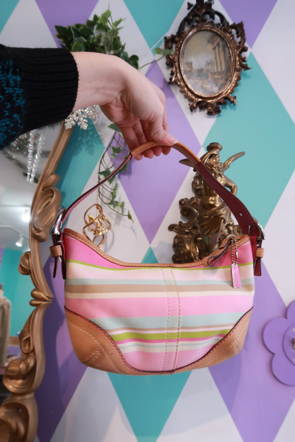 Vintage 2000s Coach Soho Hampton Striped Shoulder Bag – Style 1884 - Elektra Vintage