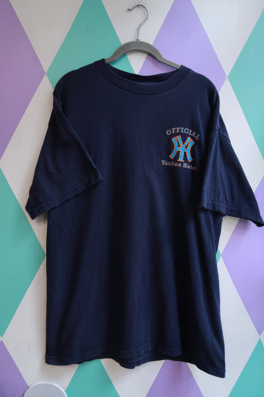 Vintage 2000s New York Yankees Yankee Hater Navy Graphic T-Shirt MLB Baseball Tee