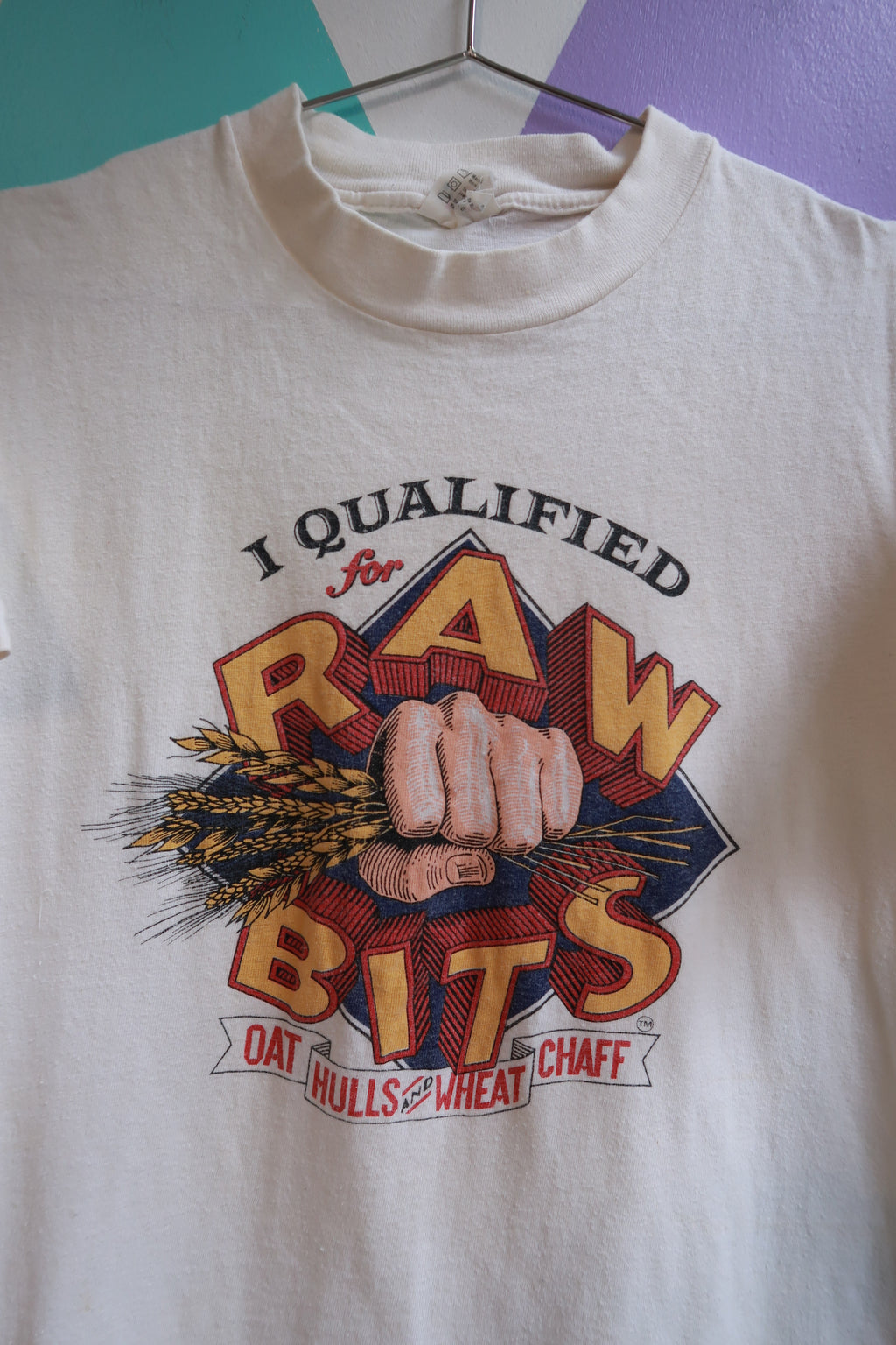 Vintage 90s Raw Oat Hulls Wheat Chaff Graphic T-Shirt Funny Food Novelty Tee