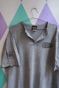 Vintage Harley-Davidson Gray Henley T-Shirt Brian’s Harley Davidson Langhorne PA Biker Tee