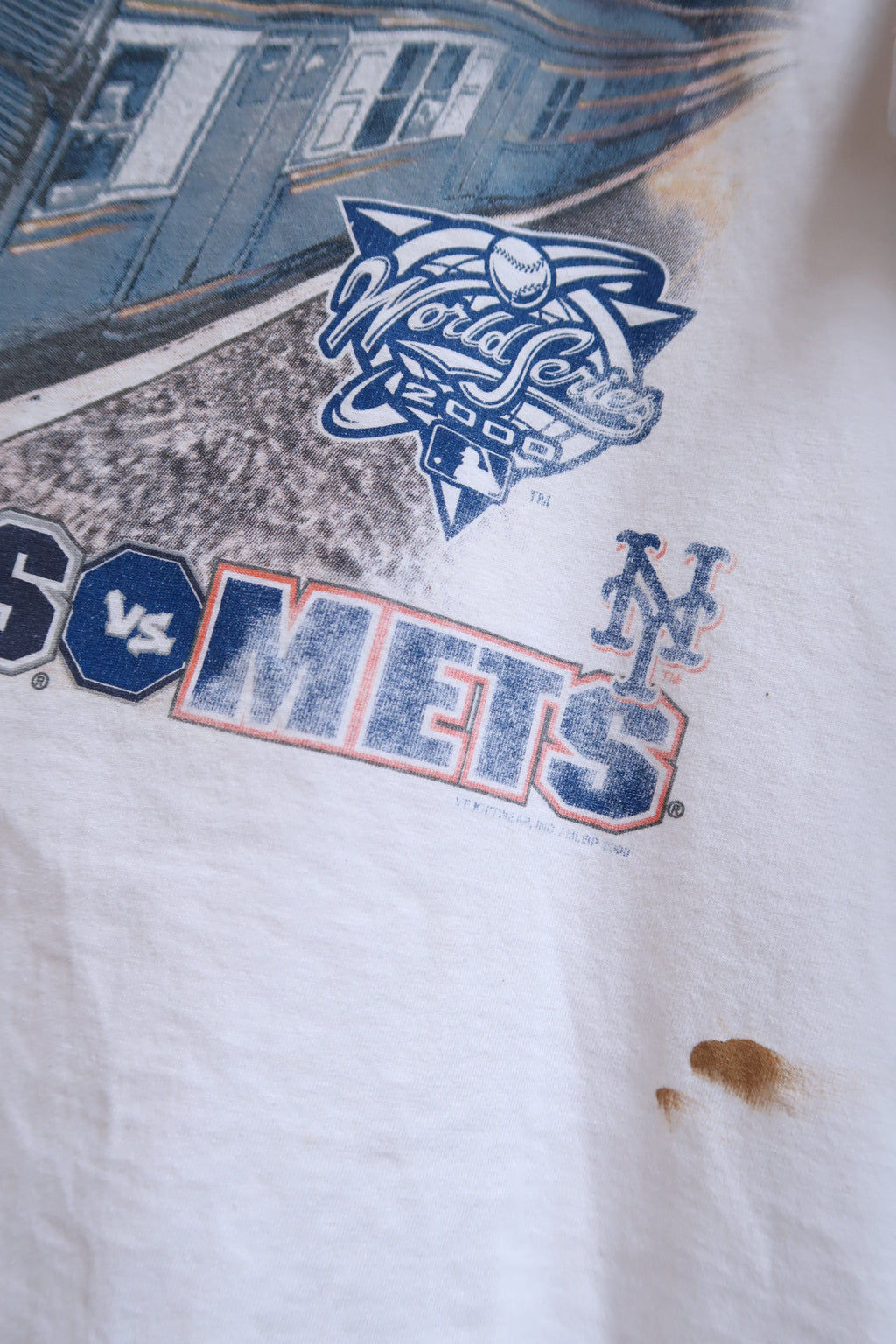 Vintage 2000 New York Yankees vs Mets Subway Series World Series Graphic T-Shirt NYC Baseball Tee