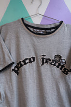 Load image into Gallery viewer, Vintage 2000s Paco Jeans Gray Embroidered Logo Ringer T-Shirt Y2K Hip Hop Streetwear Tee
