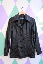 Load image into Gallery viewer, Black Button-Front Lightweight Utility Jacket - Elektra Vintage
