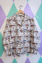 Load image into Gallery viewer, Women's vintage Liz Claiborne equestrian print button-down shirt by Elektra Vintage, featuring classic style and detailed design.

