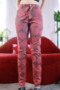 Red Snake Print Pants - Elektra Vintage
