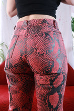 Load image into Gallery viewer, Red Snake Print Pants - Elektra Vintage
