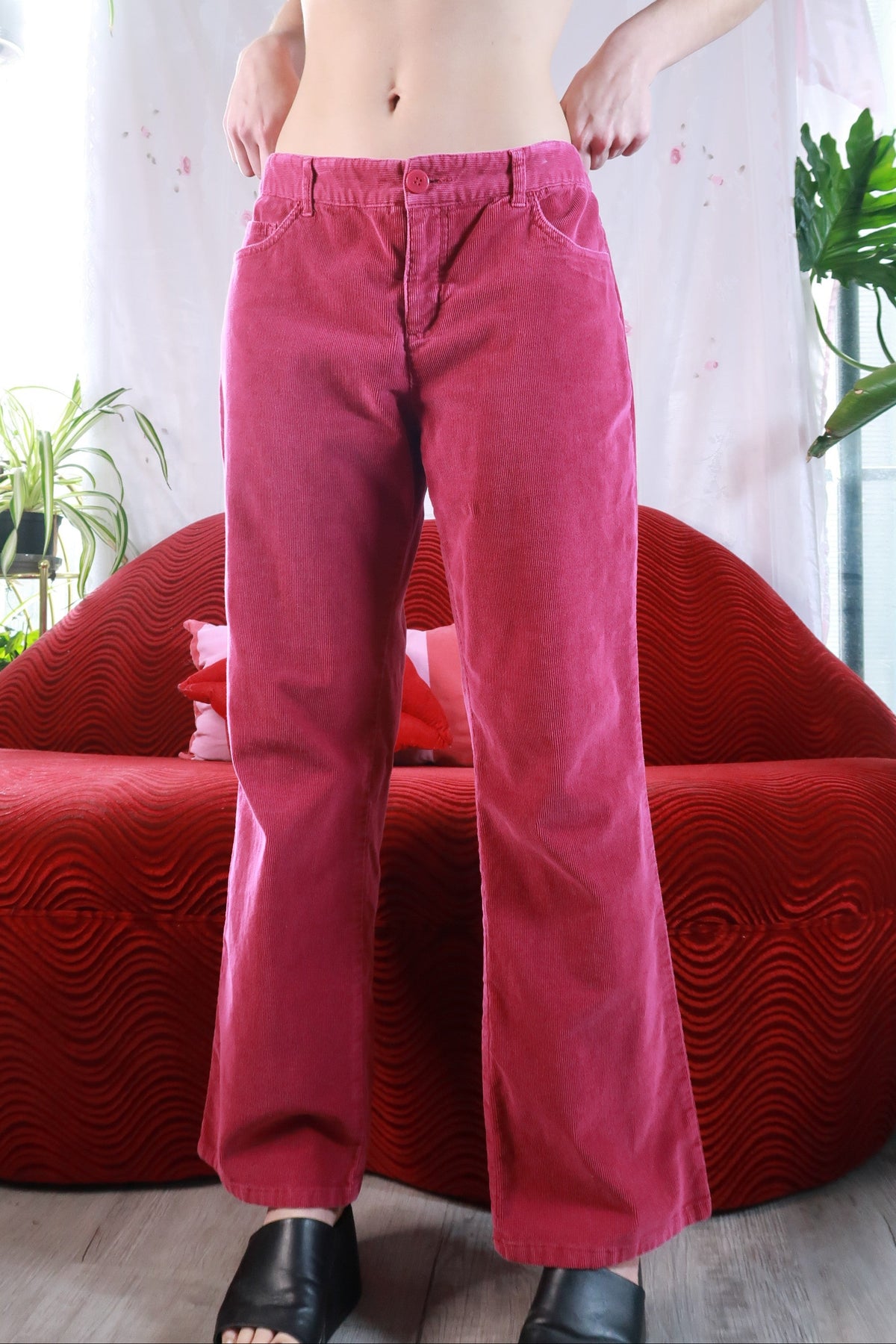 Burgundy Corduroy Pants - Elektra Vintage
