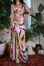 Load image into Gallery viewer, NWT Vintage 2000s Abstract Print One Shoulder Ruched Gown
