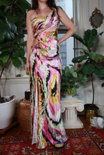 Load image into Gallery viewer, NWT Vintage 2000s Abstract Print One Shoulder Ruched Gown
