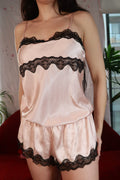 Silk Black Lace Trim Set - Elektra Vintage