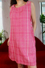 Load image into Gallery viewer, Pink Woven Overall Dress - Elektra Vintage

