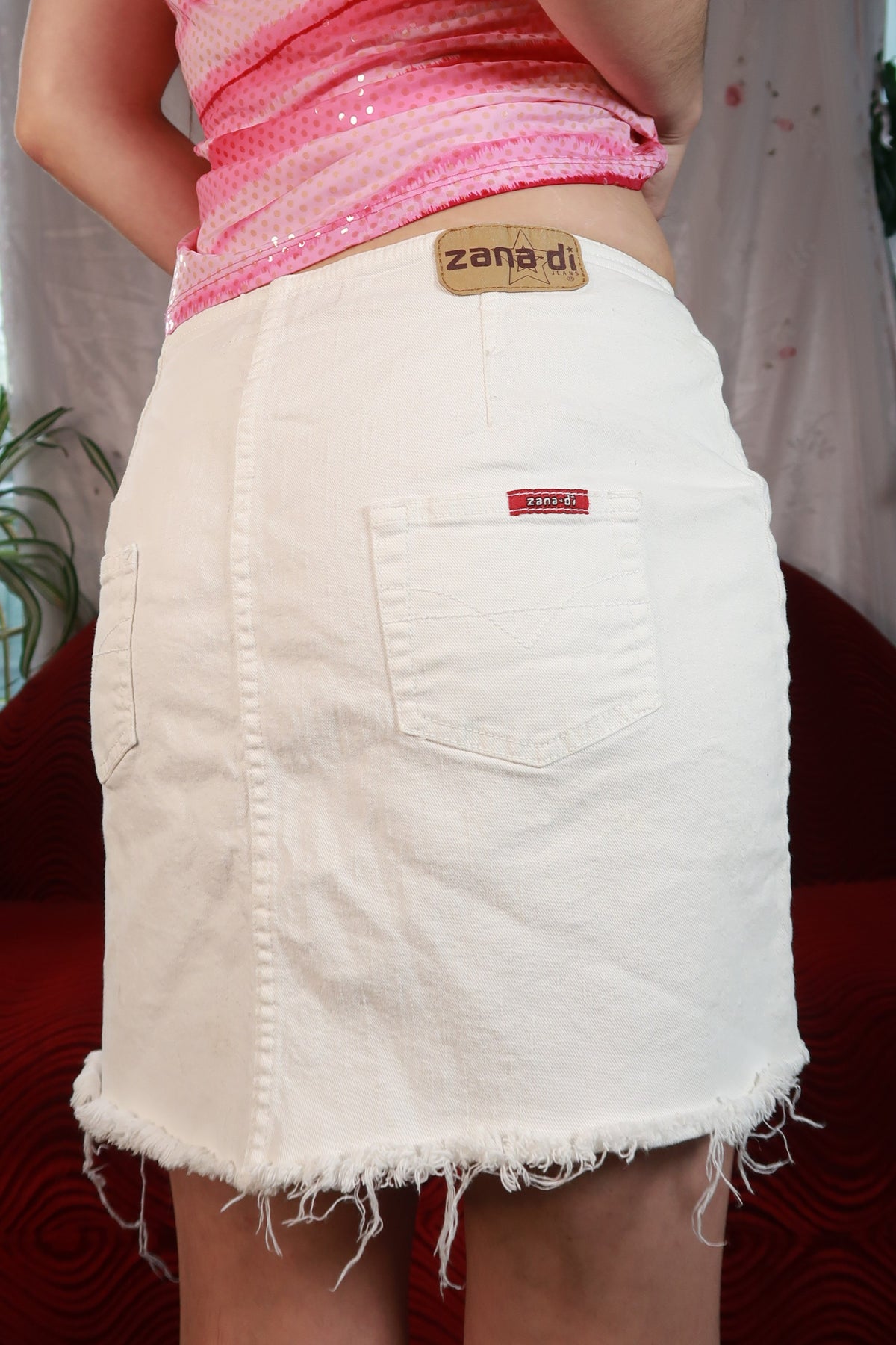 White Denim Skirt - Elektra Vintage