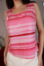 Load image into Gallery viewer, Pink Sequin Stripe Tank - Elektra Vintage
