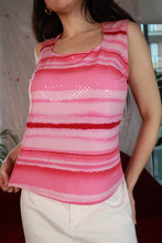 Load image into Gallery viewer, Pink Sequin Stripe Tank - Elektra Vintage
