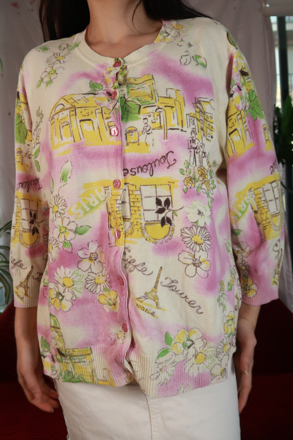 Paris Print Cardigan - Elektra Vintage