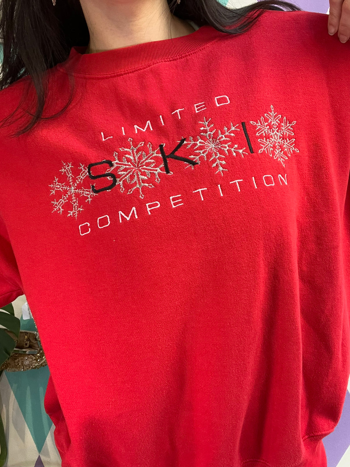 90s The Limited Ski Competition Embroidered Graphic Crewneck - Elektra Vintage