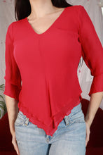 Load image into Gallery viewer, V Neck Top Triangle Hem - Elektra Vintage
