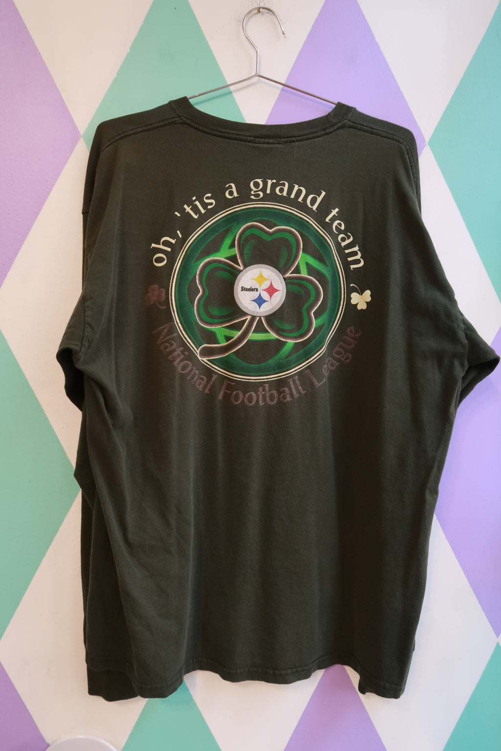 Vintage Pittsburgh Steelers Shamrock Long Sleeve Shirt