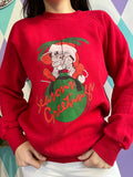 Vintage Seasons Greetings Mouse Graphic Crewneck - Elektra Vintage