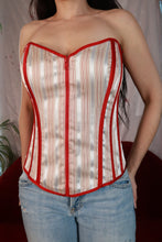 Load image into Gallery viewer, Zip Up Stripe Corset Top - Elektra Vintage
