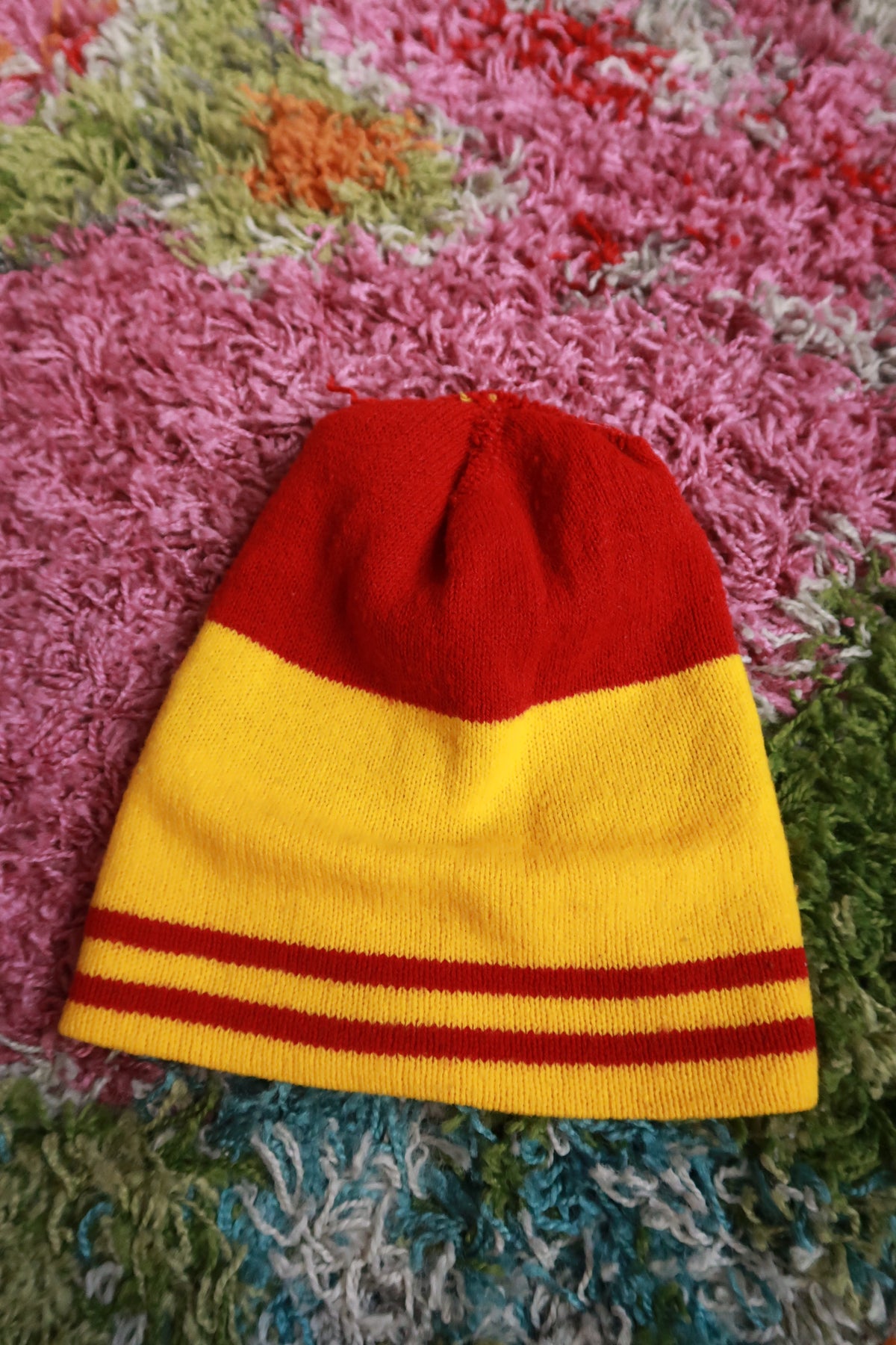 Vintage Iowa State Cyclones Red & Gold Knit Cuffed Beanie College Winter Hat