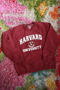 Harvard University Crimson Collegiate Crewneck Sweatshirt Crest Spellout Pullover