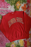 Vintage 90s Florida State University Seminoles Red Collegiate Crewneck Sweatshirt