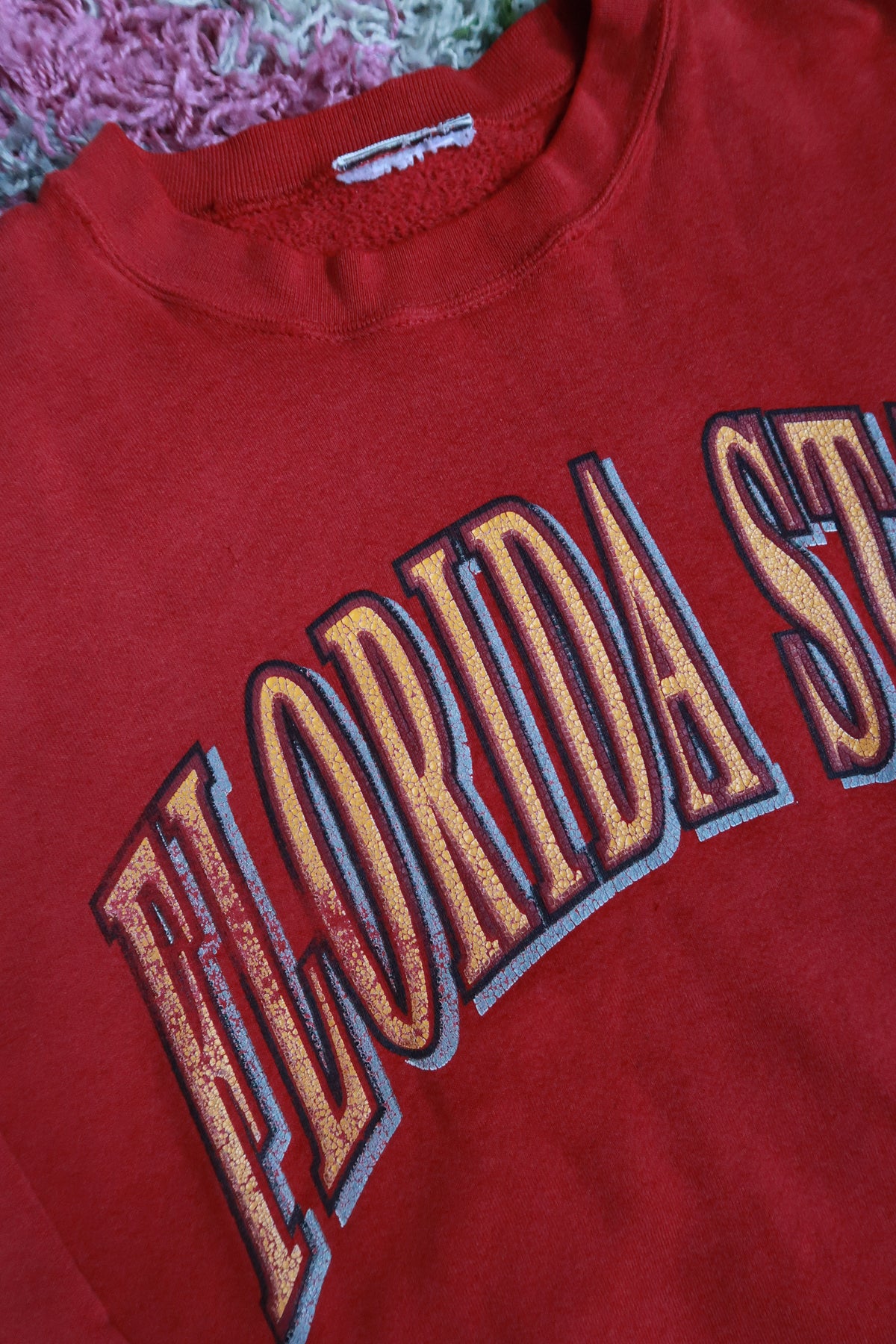 Vintage 90s Florida State University Seminoles Red Collegiate Crewneck Sweatshirt