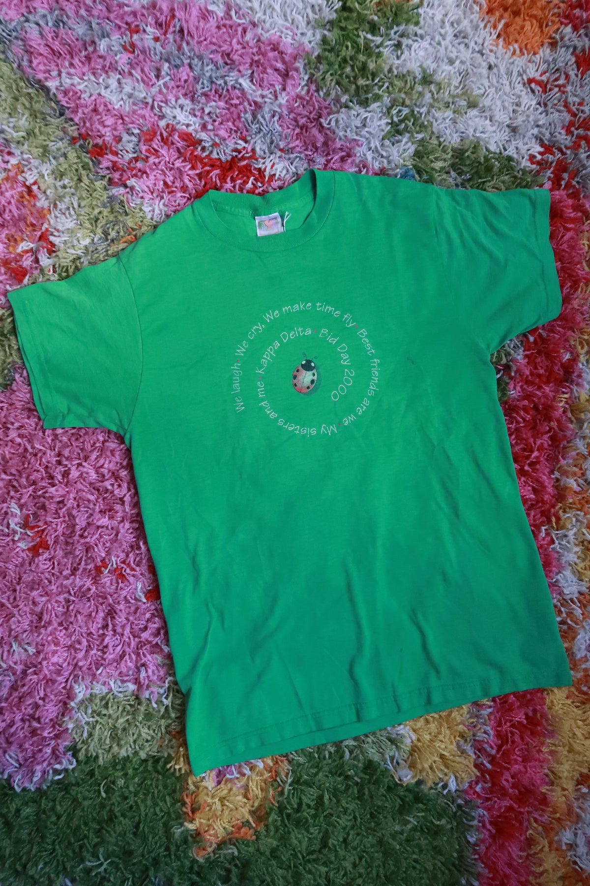 Vintage 2000 Middle Tennessee State Kappa Delta Sorority Bid Day Green Graphic T-Shirt