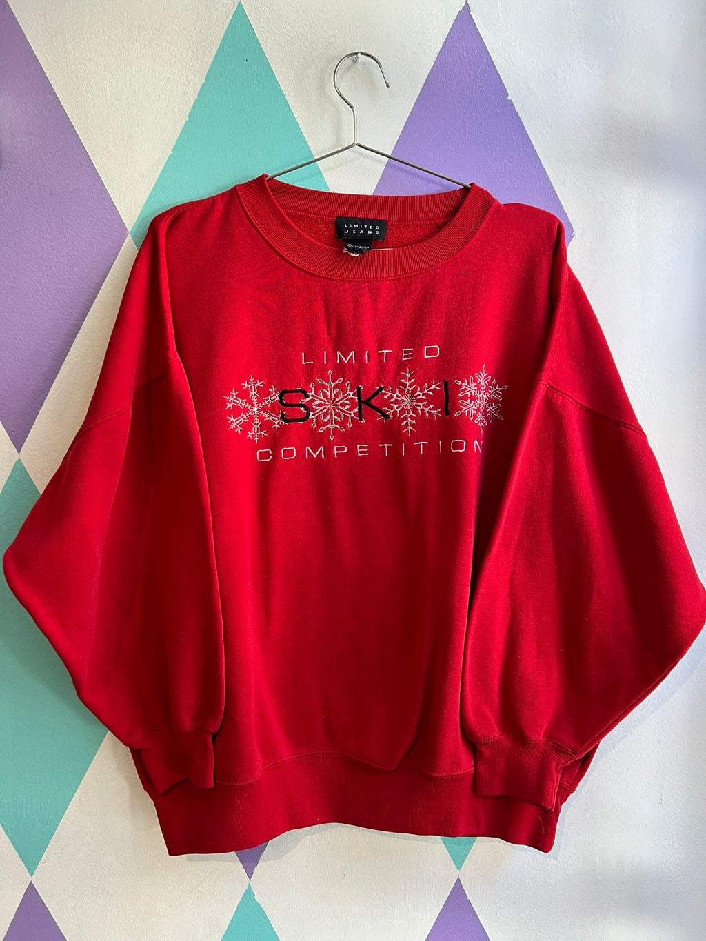 90s The Limited Ski Competition Embroidered Graphic Crewneck - Elektra Vintage