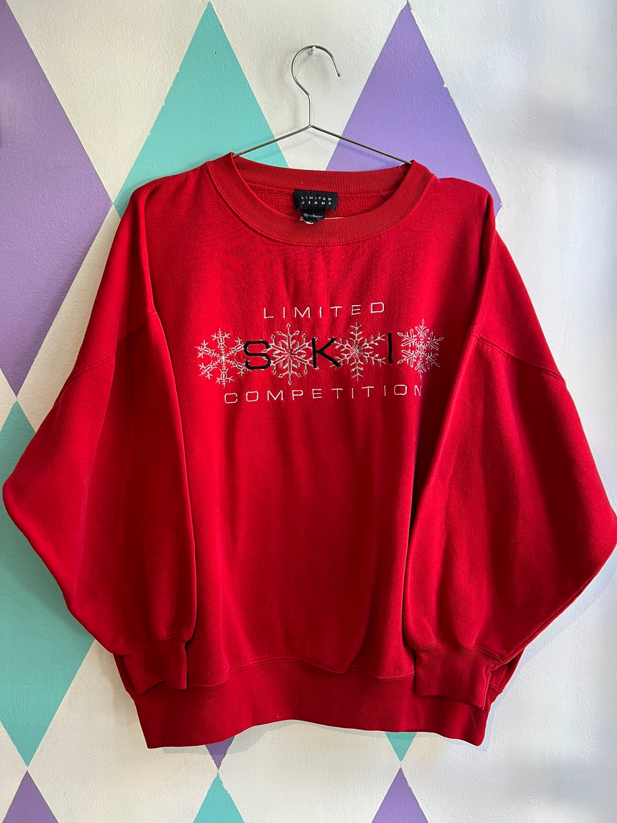 90s The Limited Ski Competition Embroidered Graphic Crewneck - Elektra Vintage