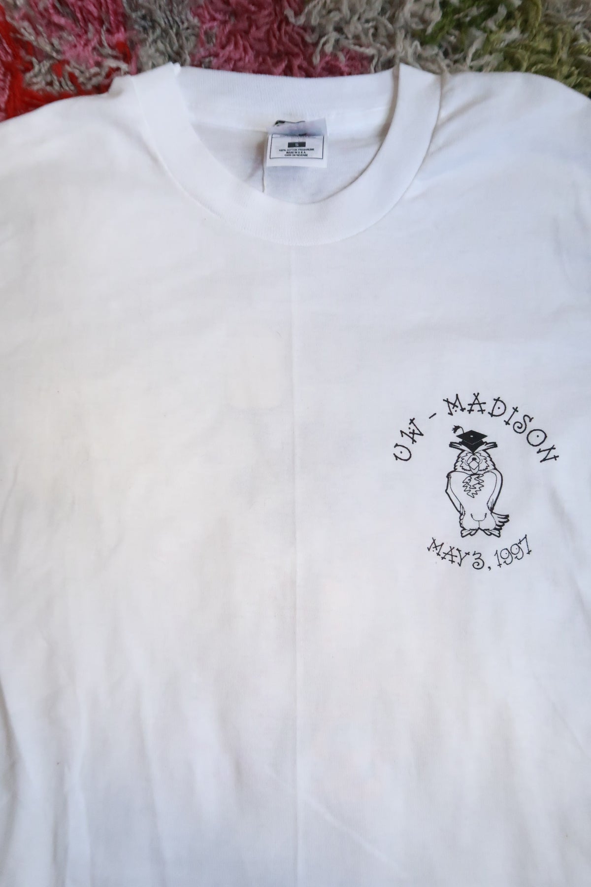 Vintage 1997 Chi Omega Senior Formal White Graphic T-Shirt Fraternity Sorority Tee