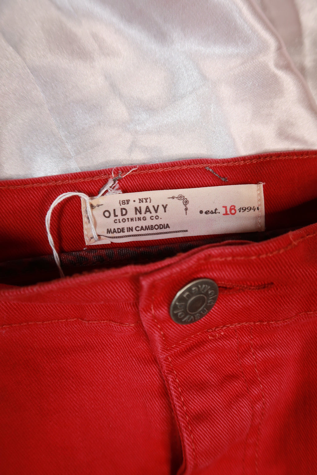 Red Canvas Mini Skirt - Elektra Vintage