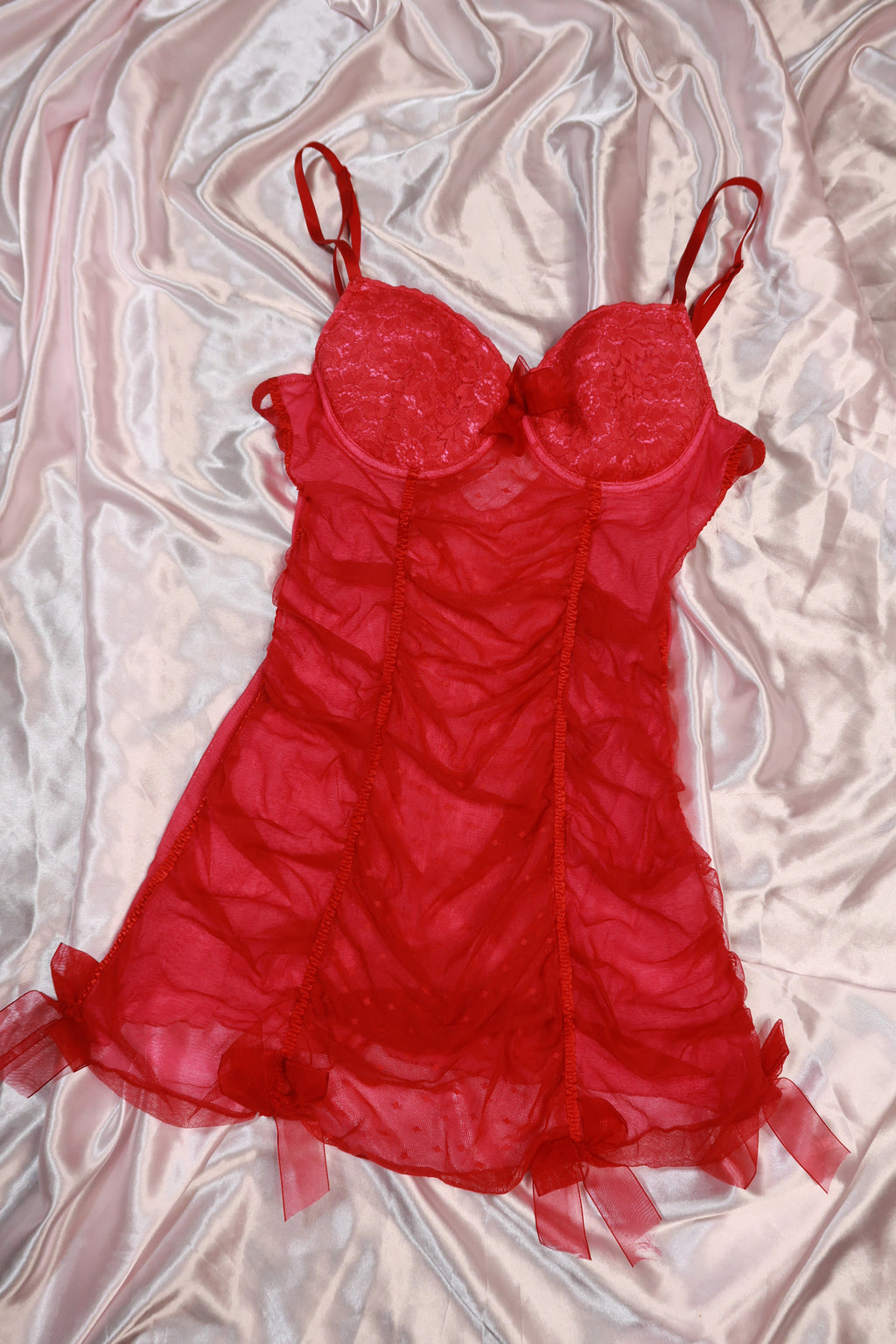 Red Mesh Bustier - Elektra Vintage