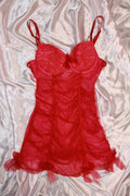 Red Mesh Bustier - Elektra Vintage