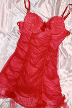 Load image into Gallery viewer, Red Mesh Bustier - Elektra Vintage
