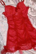 Load image into Gallery viewer, Red Mesh Bustier - Elektra Vintage

