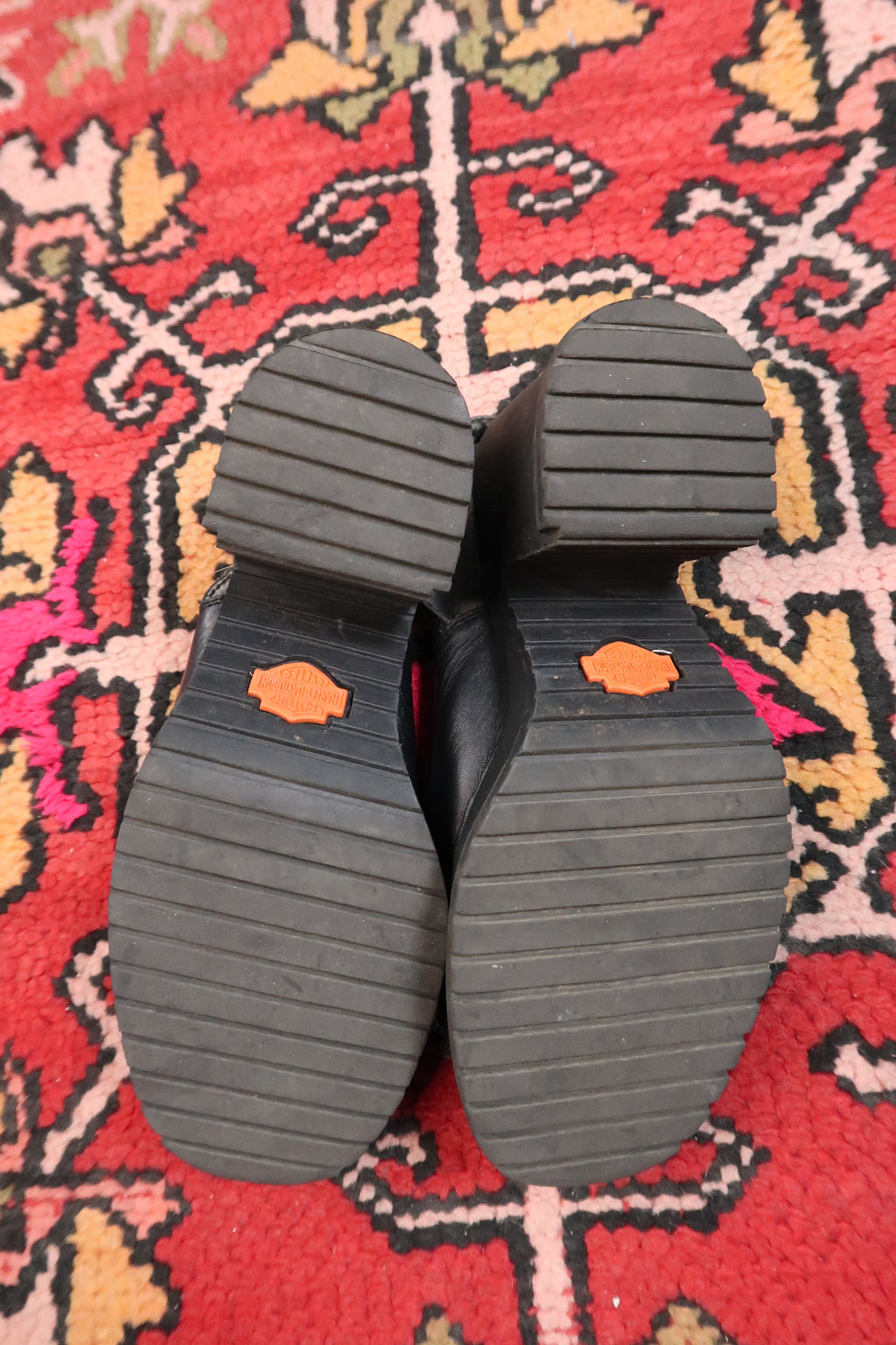 Vintage Harley Davidson Black Leather Platform Heels – Chunky Y2K Slingback Sandals
